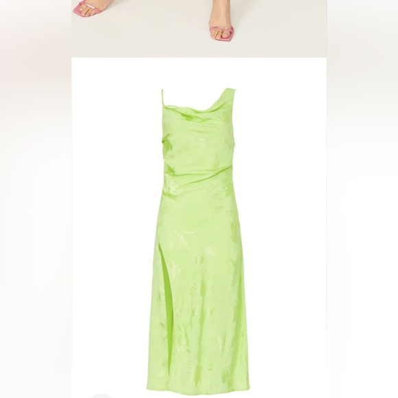 NWT For Love And Lemons Ilana Green Floral Midi Dress Sz M - Picture 5 of 5